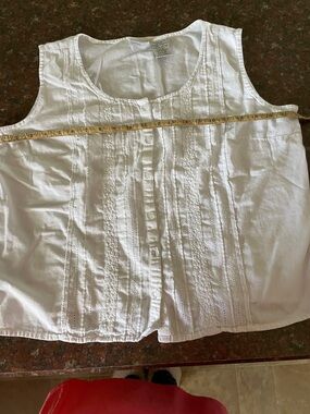 White Stag White Button-Front Cotton Tank Top